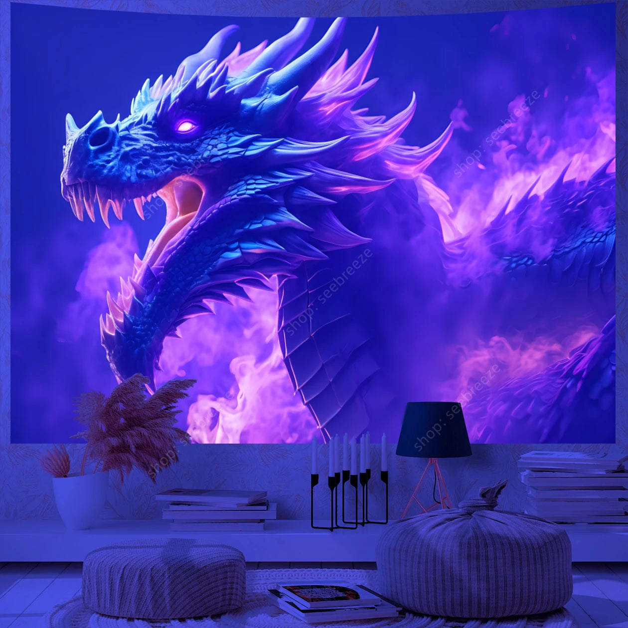 DragonLair™ UV Reactive Tapestry